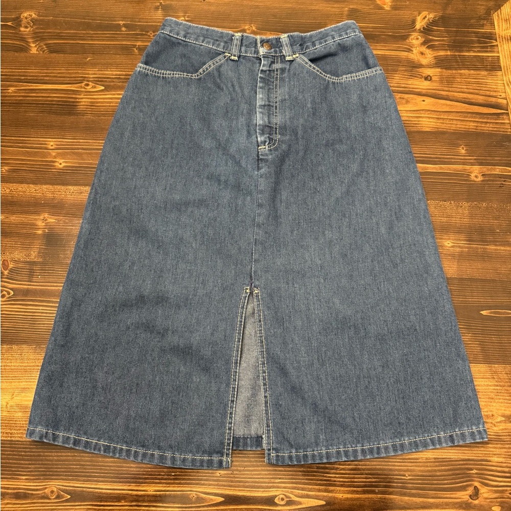 Levi's Vintage Orange‎ Tab Denim Skirt with Front Slit